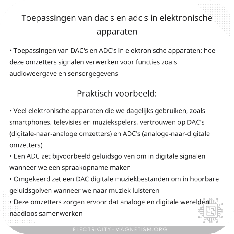 Toepassingen van DAC's en ADC's in elektronische apparaten