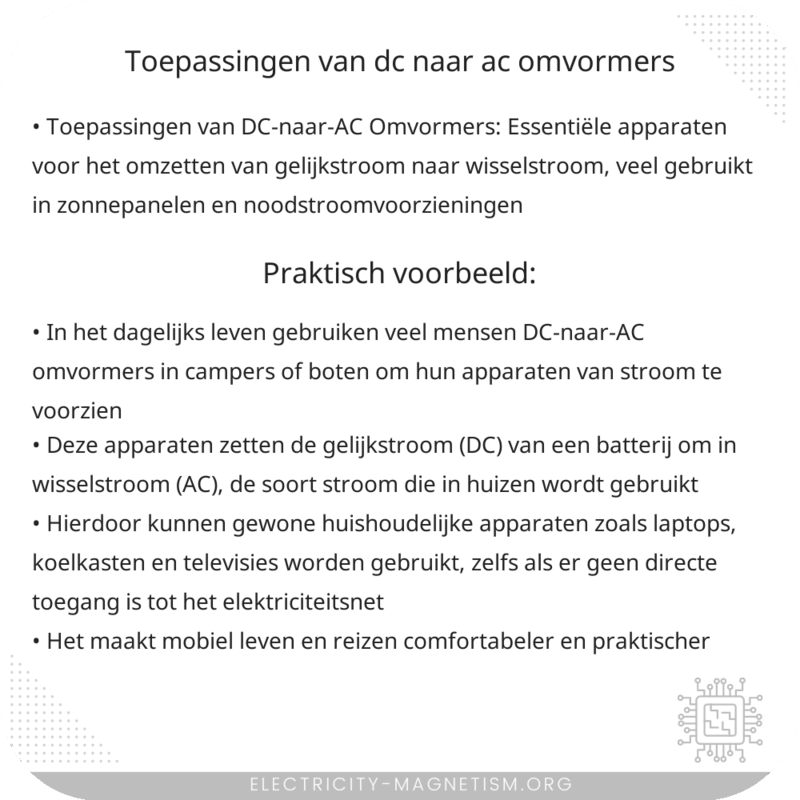 Toepassingen van DC-naar-AC Omvormers
