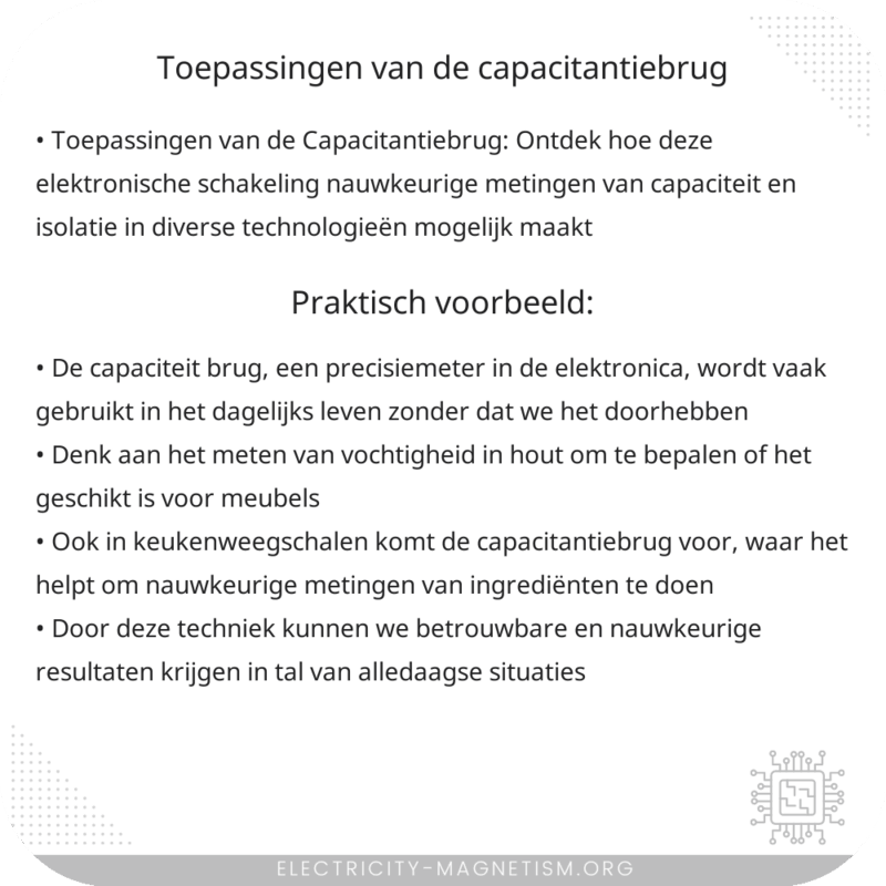 Toepassingen van de Capacitantiebrug