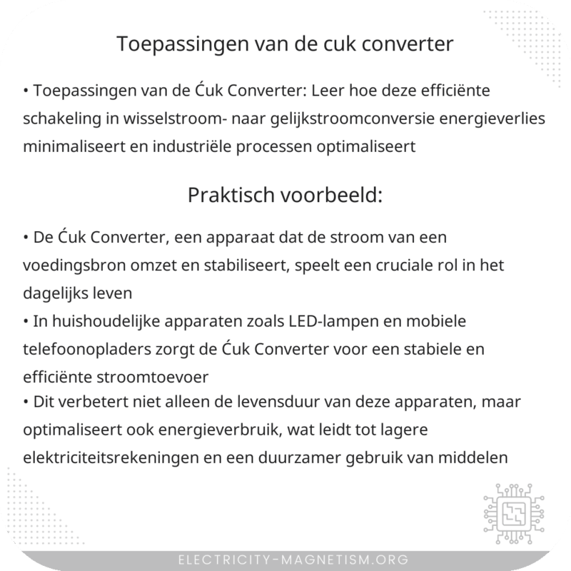 Toepassingen van de Ćuk Converter
