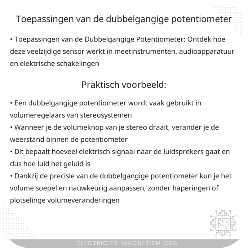 Toepassingen van de Dubbelgangige Potentiometer