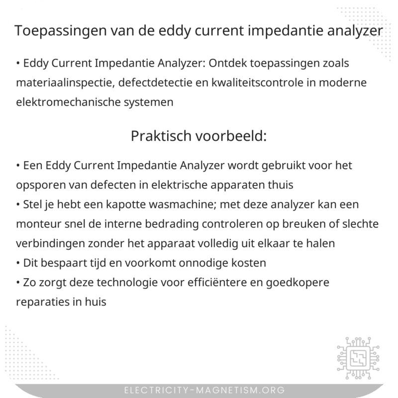 Toepassingen van de Eddy Current Impedantie Analyzer
