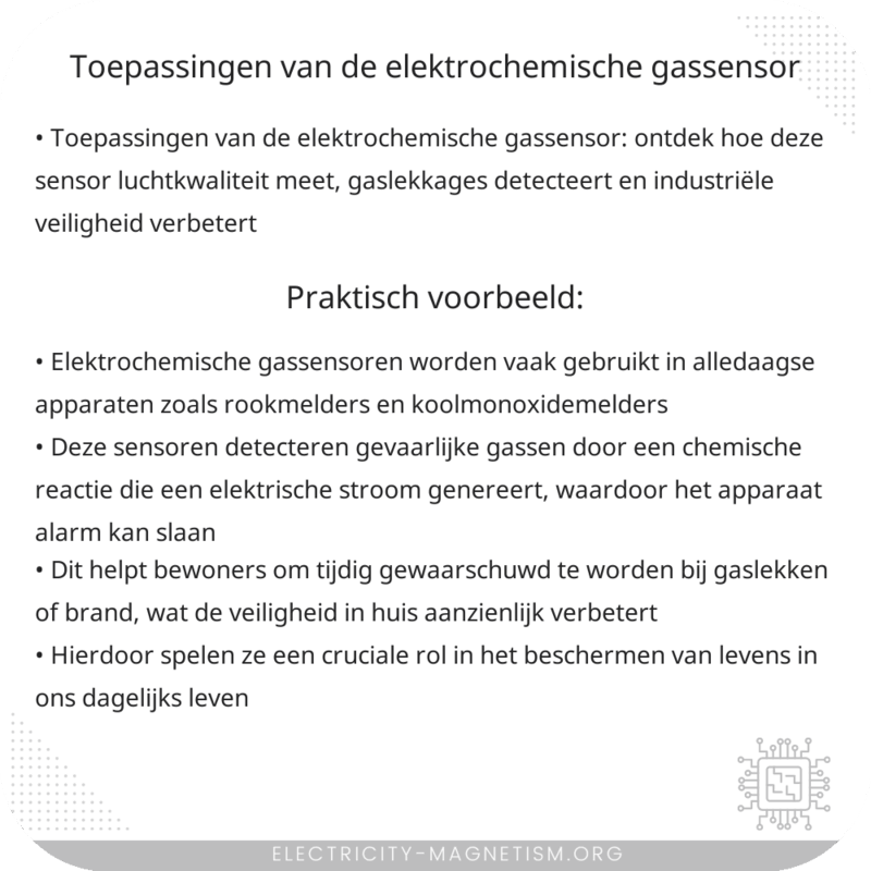 Toepassingen van de Elektrochemische Gassensor