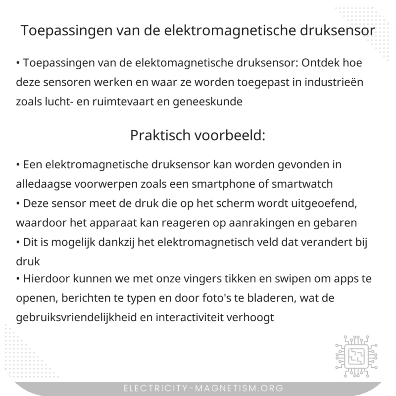 Toepassingen van de Elektromagnetische Druksensor