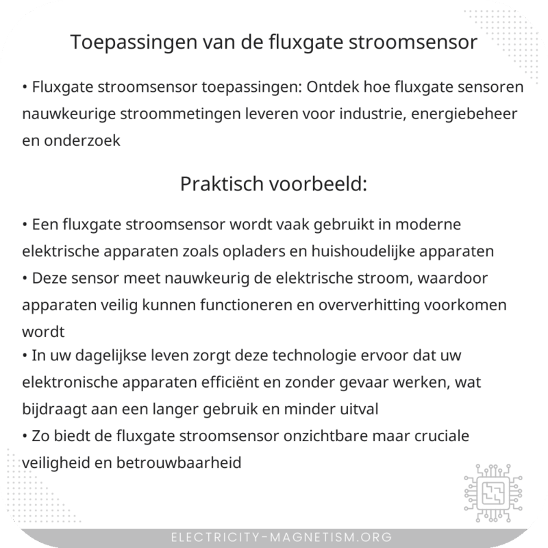 Toepassingen van de Fluxgate Stroomsensor