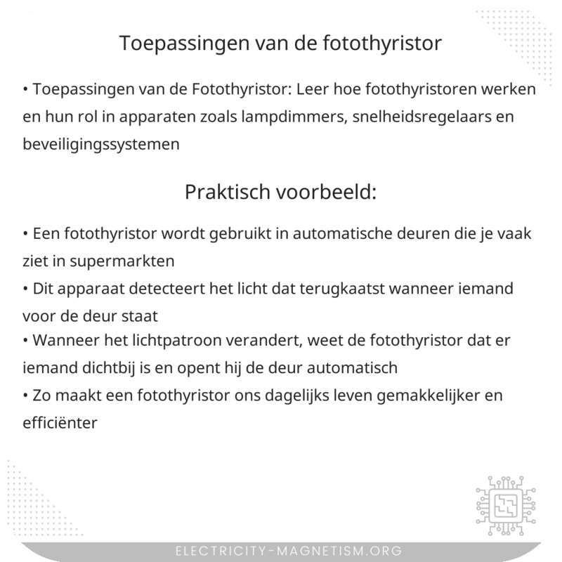 Toepassingen van de Fotothyristor