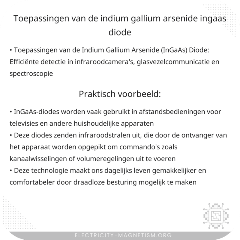 Toepassingen van de Indium Gallium Arsenide (InGaAs) Diode