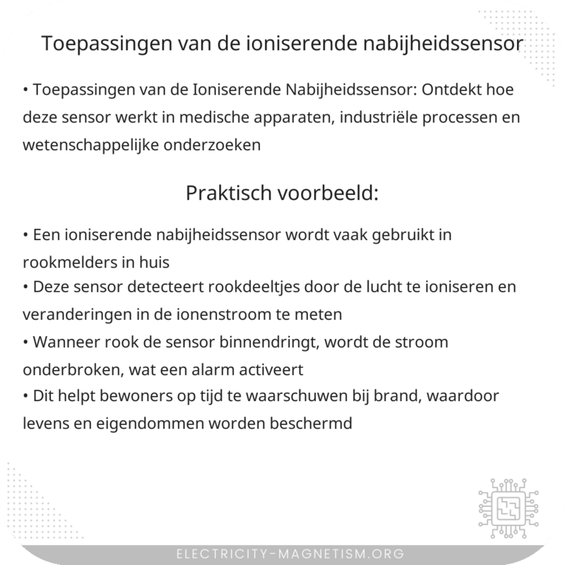 Toepassingen van de Ioniserende Nabijheidssensor