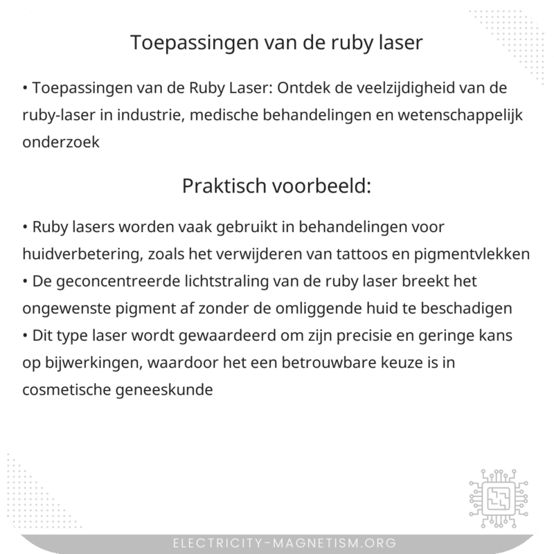 Toepassingen van de Ruby Laser
