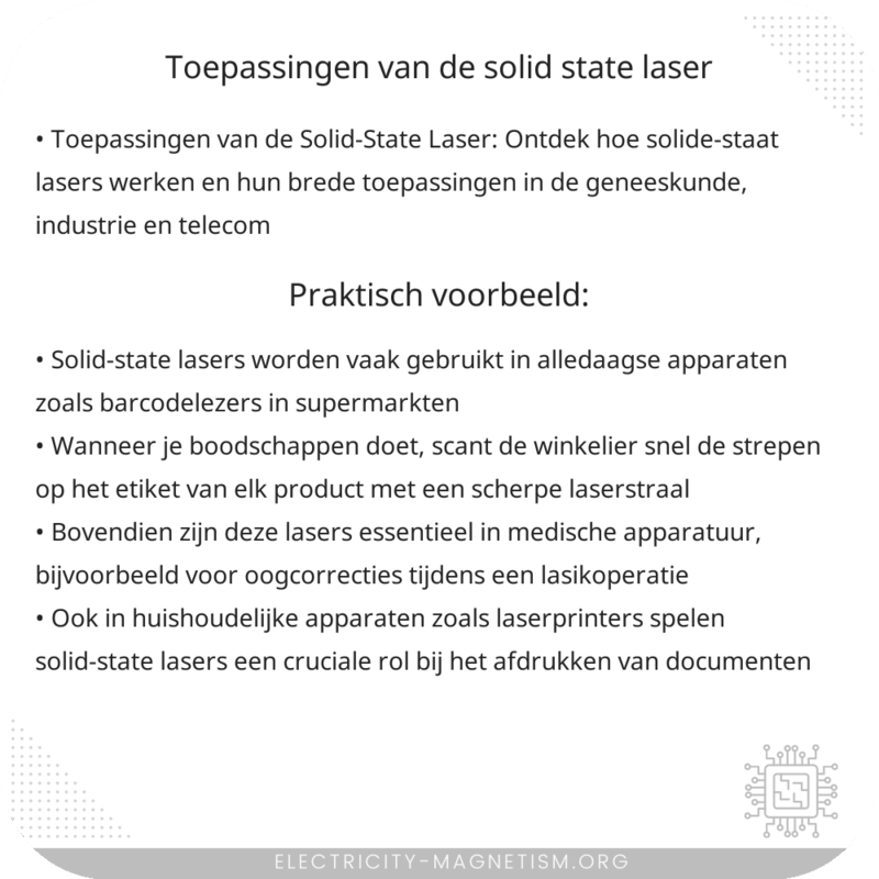 Toepassingen van de Solid-State Laser