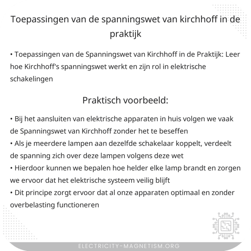 Toepassingen van de Spanningswet van Kirchhoff in de Praktijk