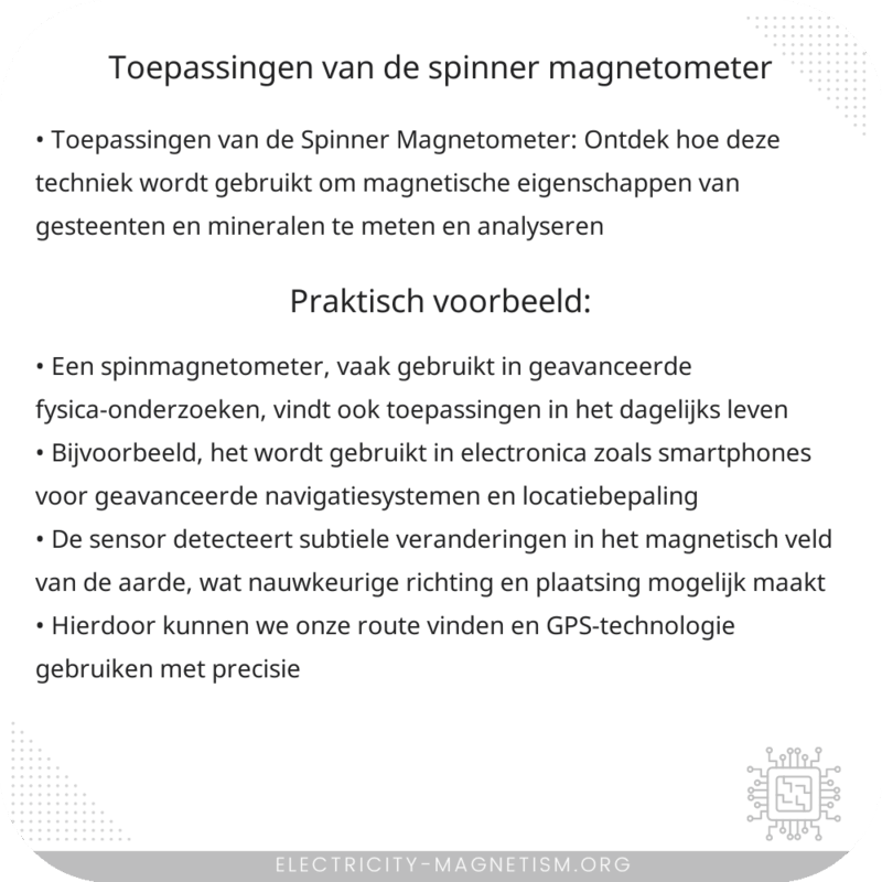 Toepassingen van de Spinner Magnetometer