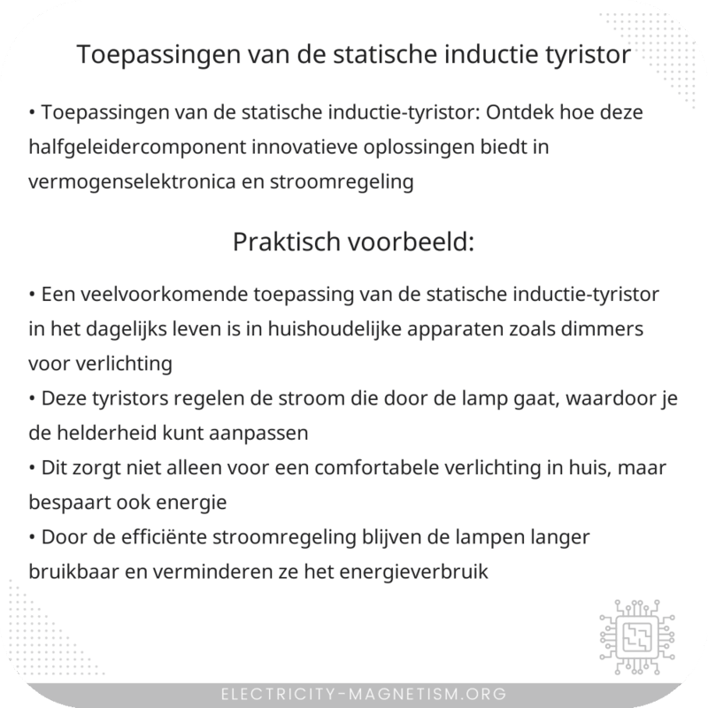 Toepassingen van de statische inductie-tyristor
