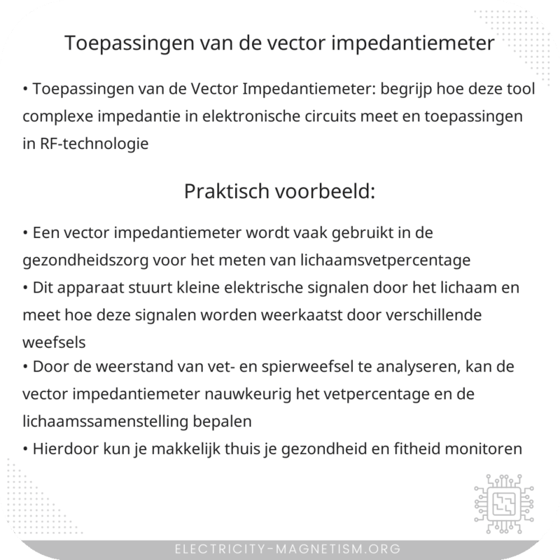 Toepassingen van de Vector Impedantiemeter