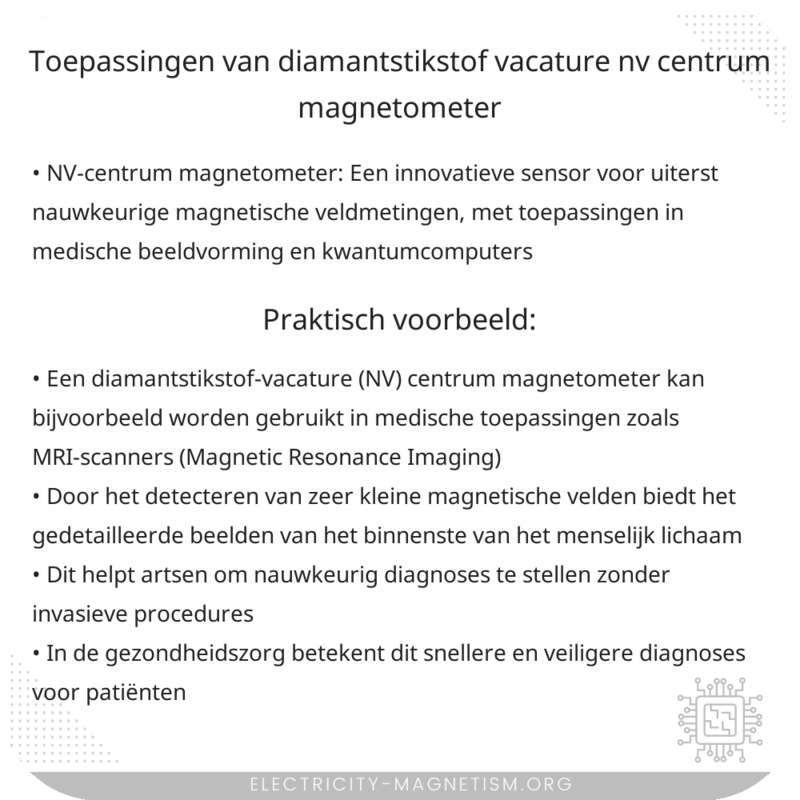 Toepassingen van Diamantstikstof-Vacature (NV) Centrum Magnetometer