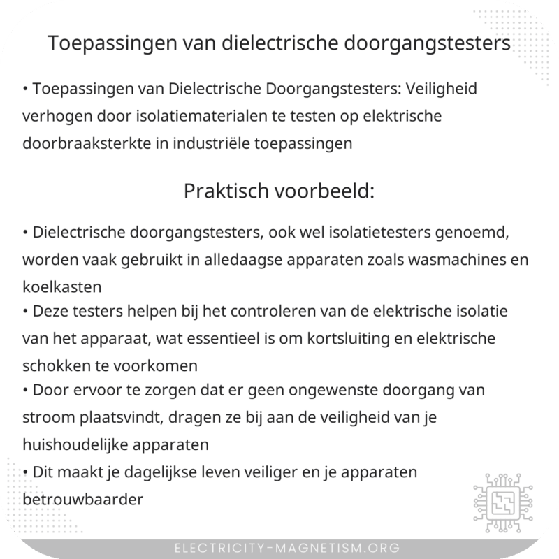 Toepassingen van Dielectrische Doorgangstesters