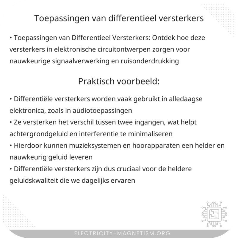 Toepassingen van Differentieel Versterkers