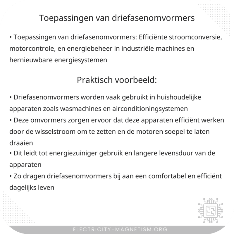 Toepassingen van driefasenomvormers