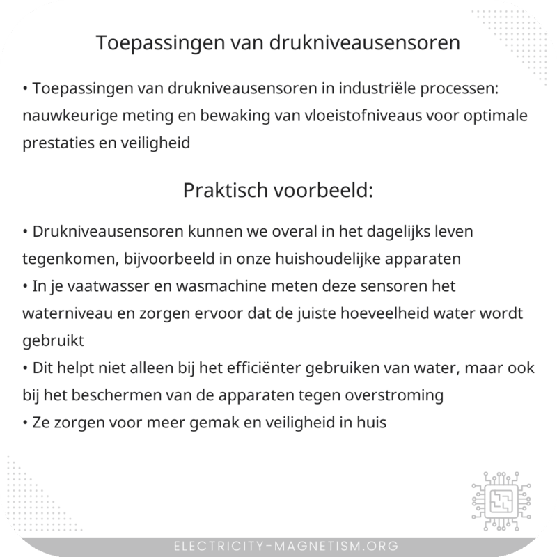 Toepassingen van Drukniveausensoren