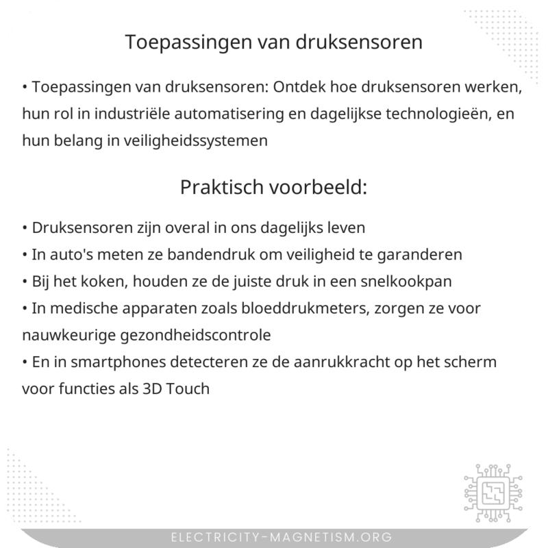 Toepassingen van Druksensoren