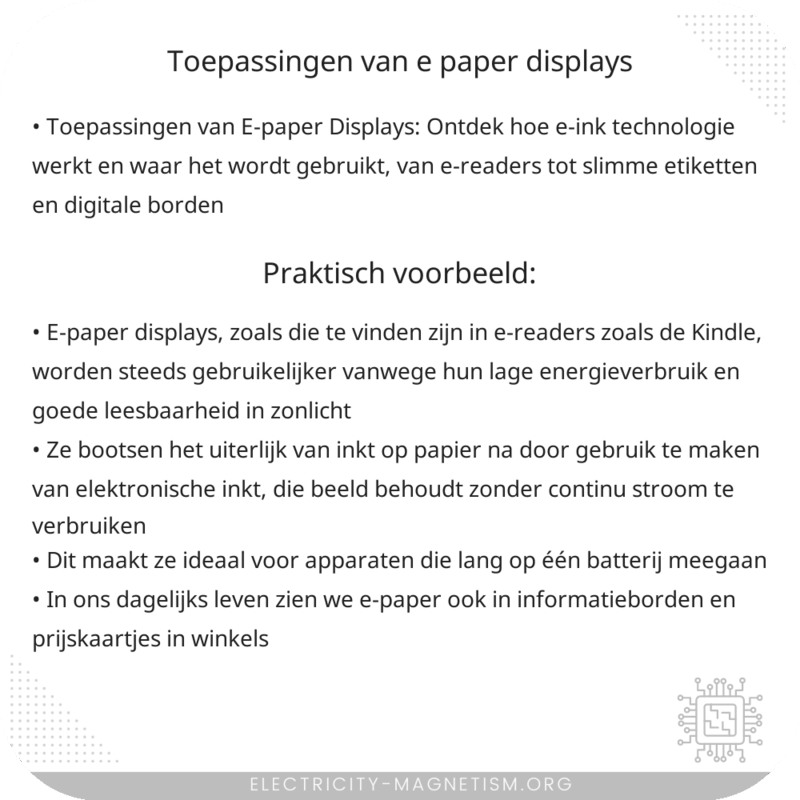 Toepassingen van E-paper Displays