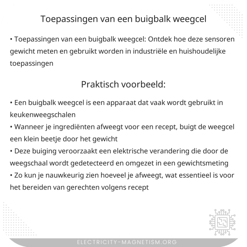 Toepassingen van een buigbalk weegcel