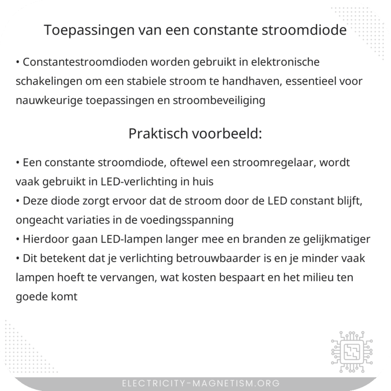 Toepassingen van een constante stroomdiode