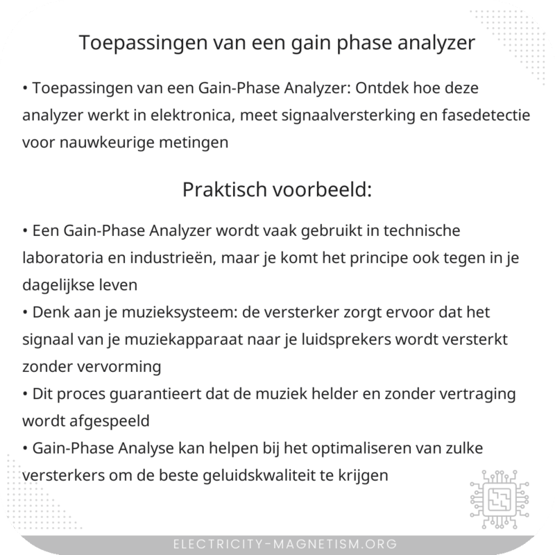 Toepassingen van een Gain-Phase Analyzer