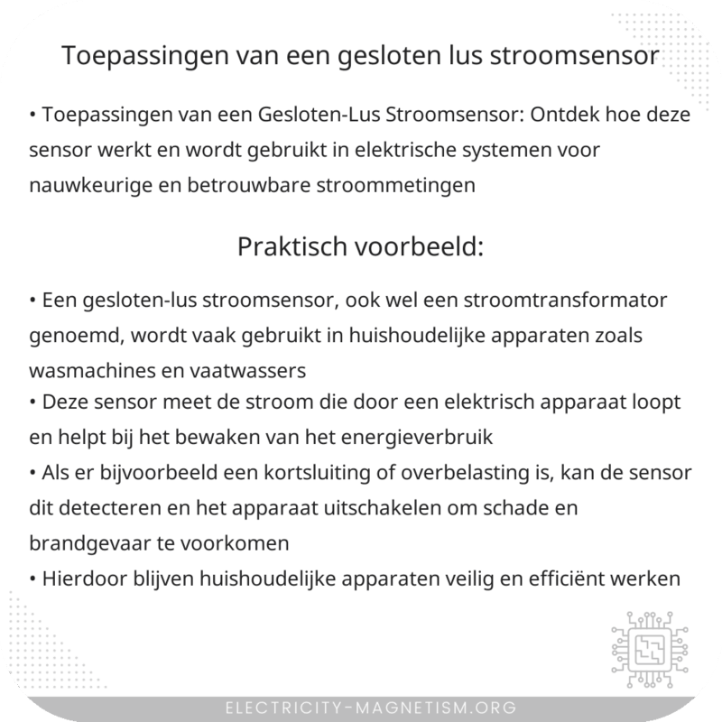 Toepassingen van een Gesloten-Lus Stroomsensor