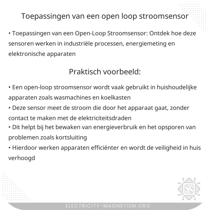 Toepassingen van een Open-Loop Stroomsensor