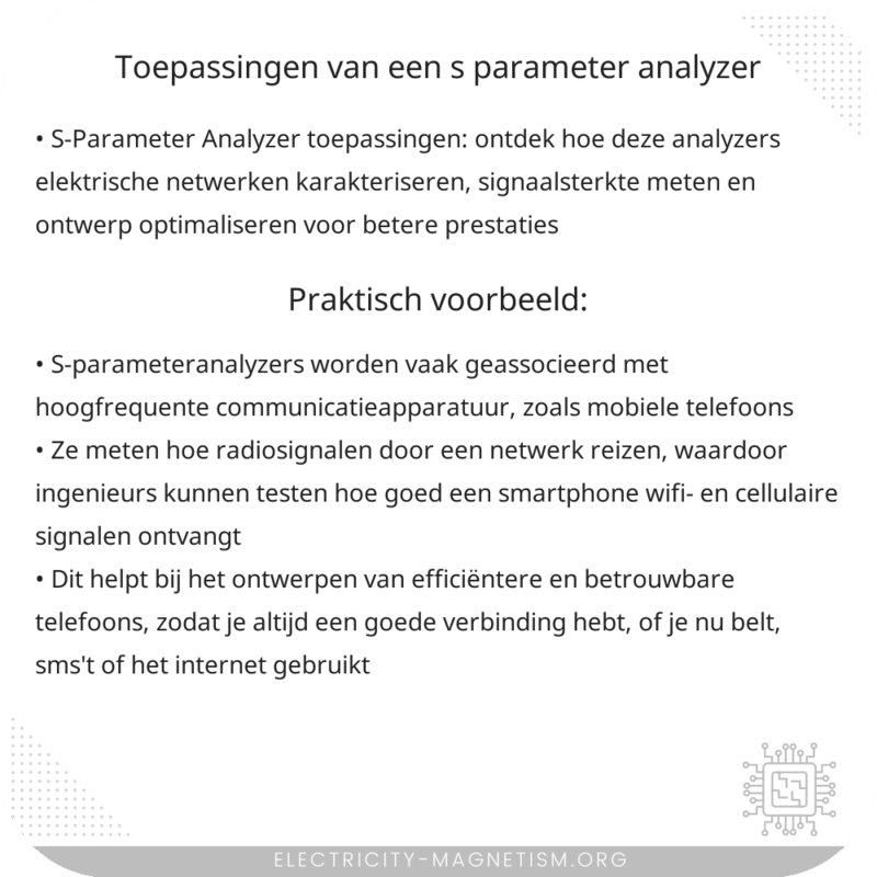 Toepassingen van een S-Parameter Analyzer