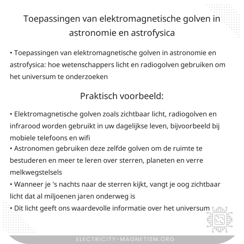 Toepassingen van elektromagnetische golven in astronomie en astrofysica