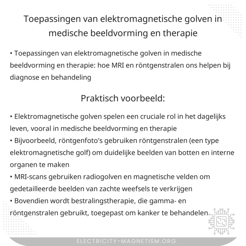 Toepassingen van elektromagnetische golven in medische beeldvorming en therapie