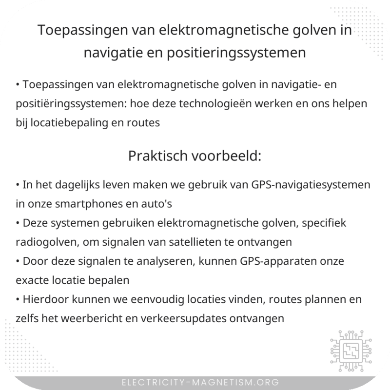 Toepassingen van elektromagnetische golven in navigatie- en positiëringssystemen