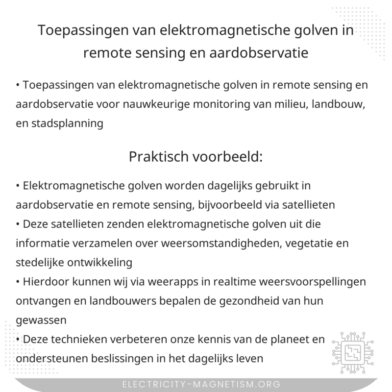 Toepassingen van elektromagnetische golven in remote sensing en aardobservatie