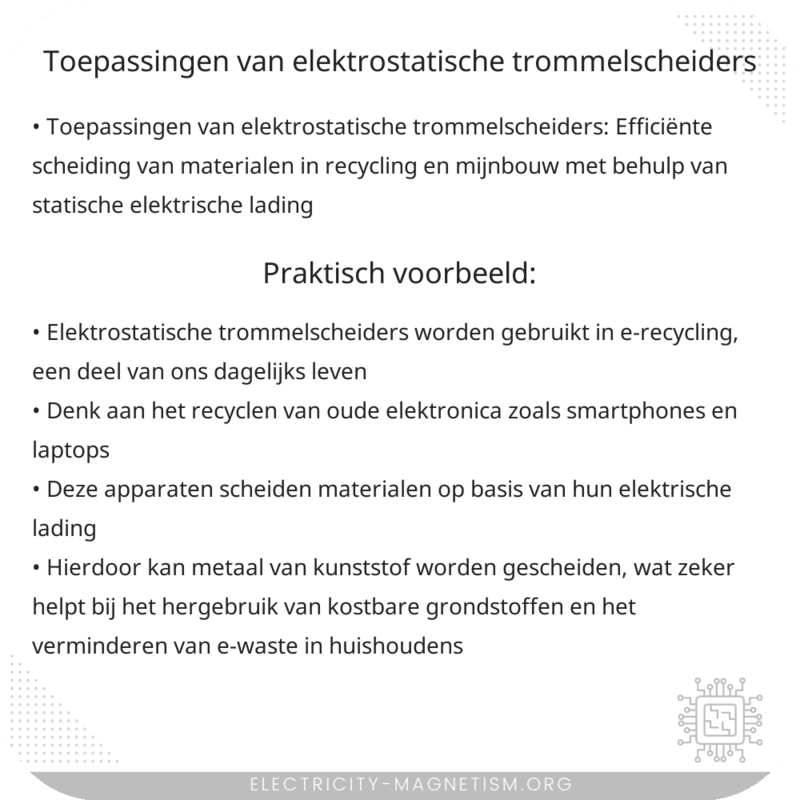 Toepassingen van Elektrostatische Trommelscheiders