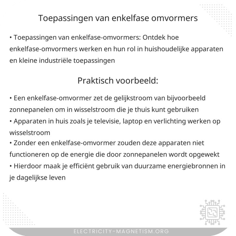 Toepassingen van enkelfase-omvormers