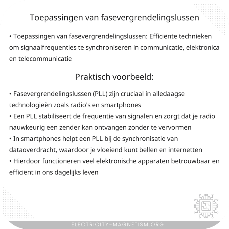 Toepassingen van Fasevergrendelingslussen