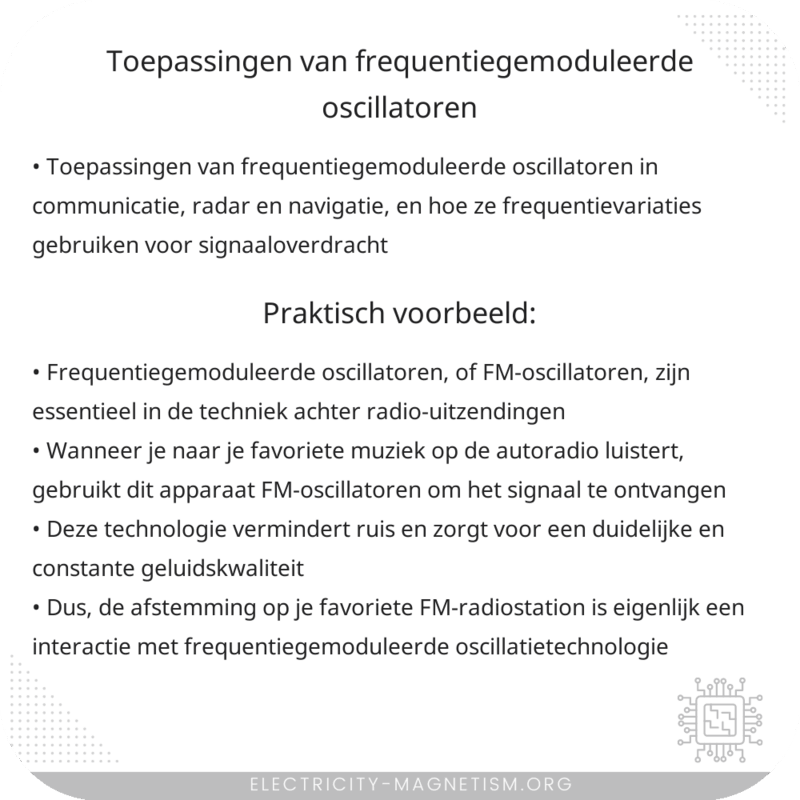 Toepassingen van Frequentiegemoduleerde Oscillatoren