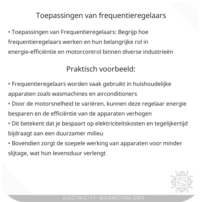 Toepassingen van Frequentieregelaars