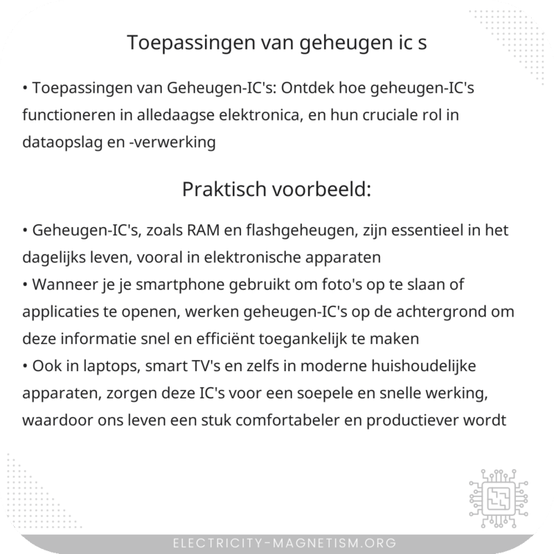 Toepassingen van Geheugen-IC's