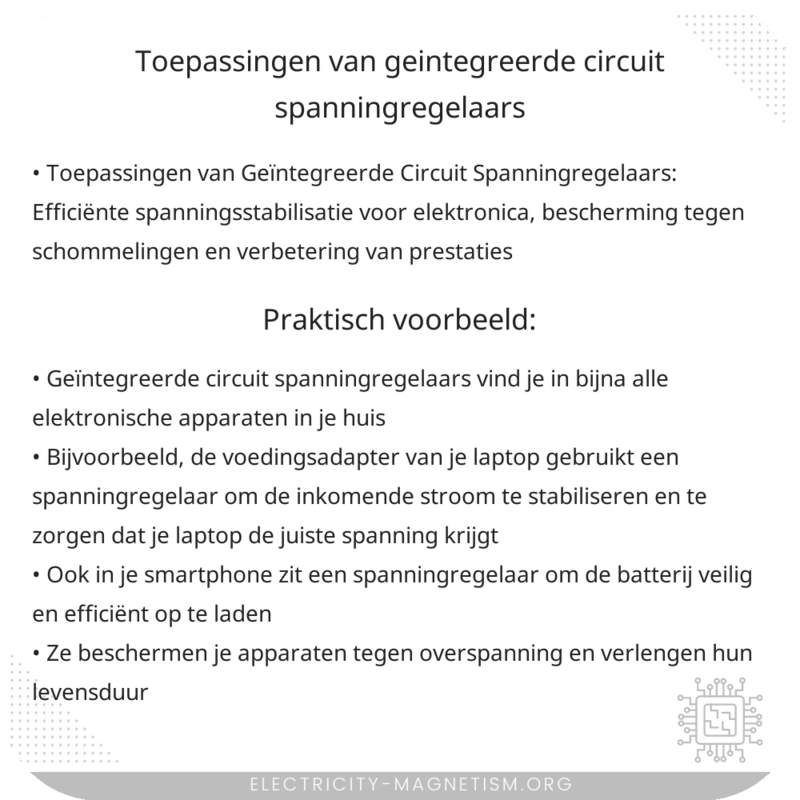 Toepassingen van Geïntegreerde Circuit Spanningregelaars