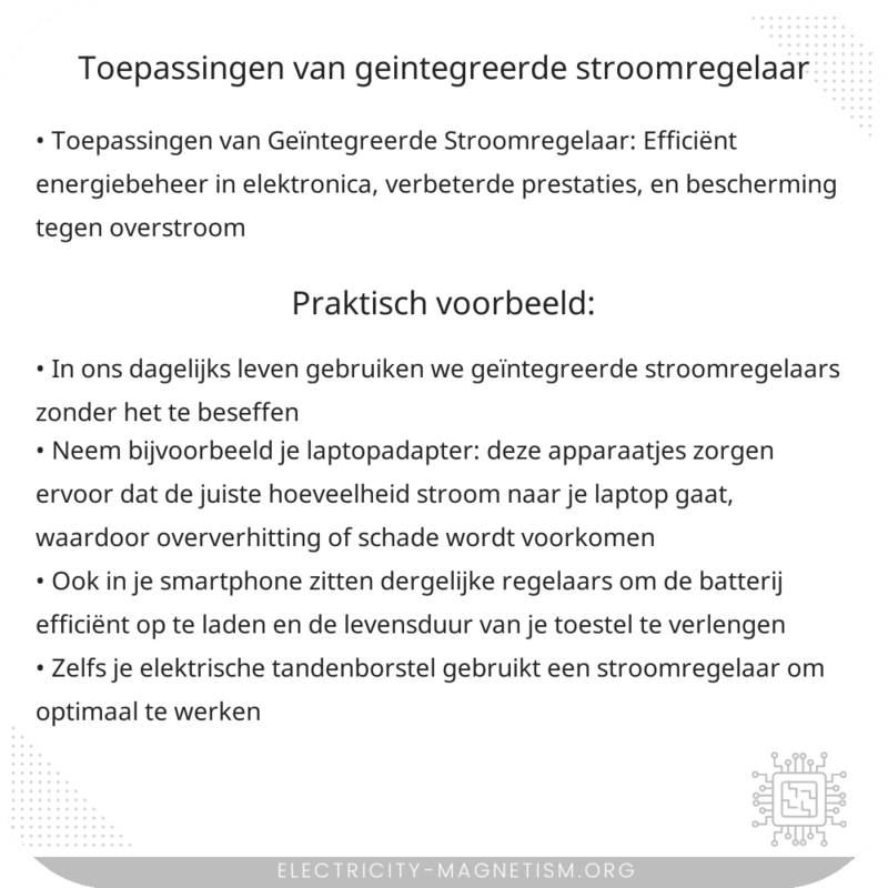 Toepassingen van Geïntegreerde Stroomregelaar