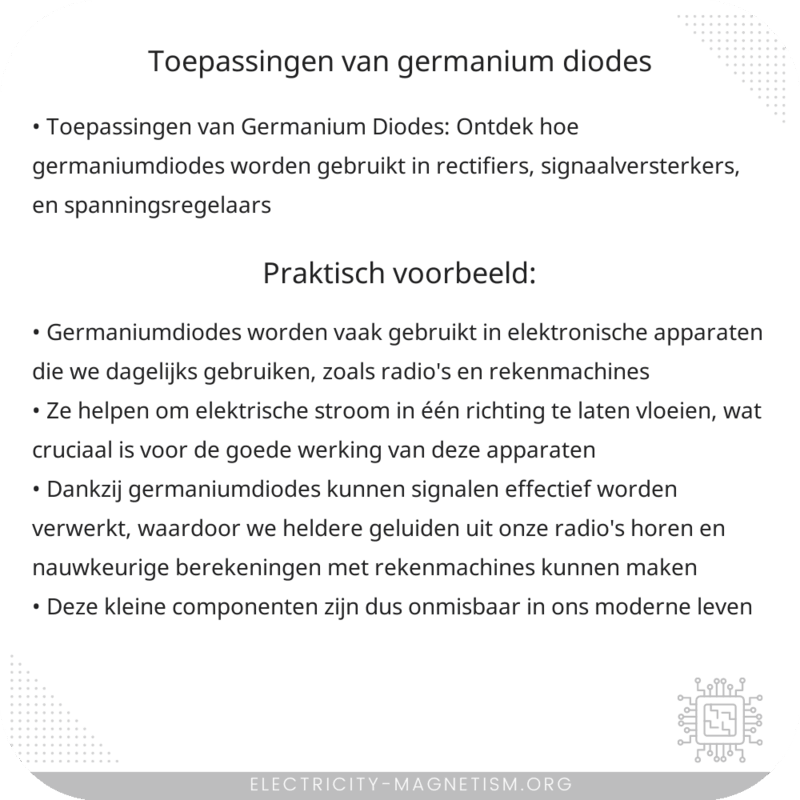 Toepassingen van Germanium Diodes