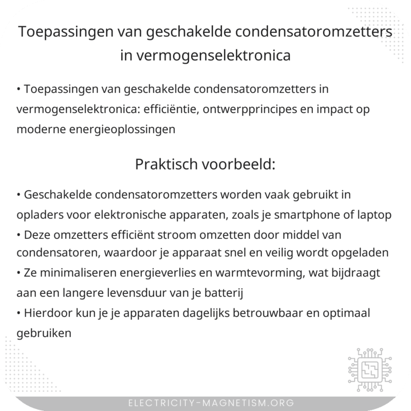Toepassingen van geschakelde condensatoromzetters in vermogenselektronica