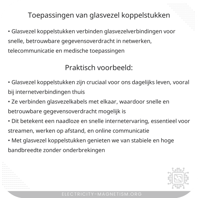 Toepassingen van Glasvezel Koppelstukken