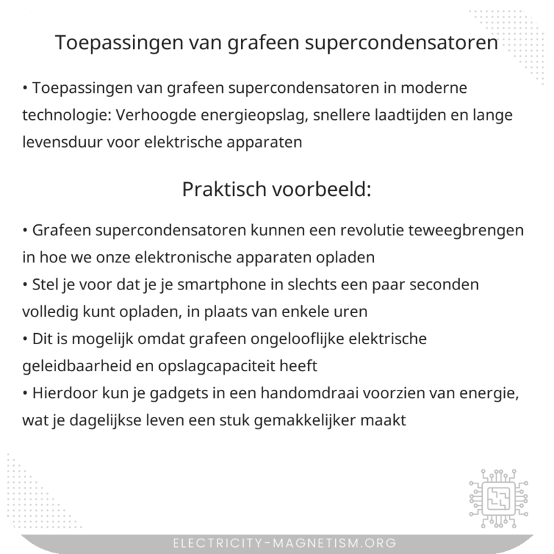 Toepassingen van Grafeen Supercondensatoren