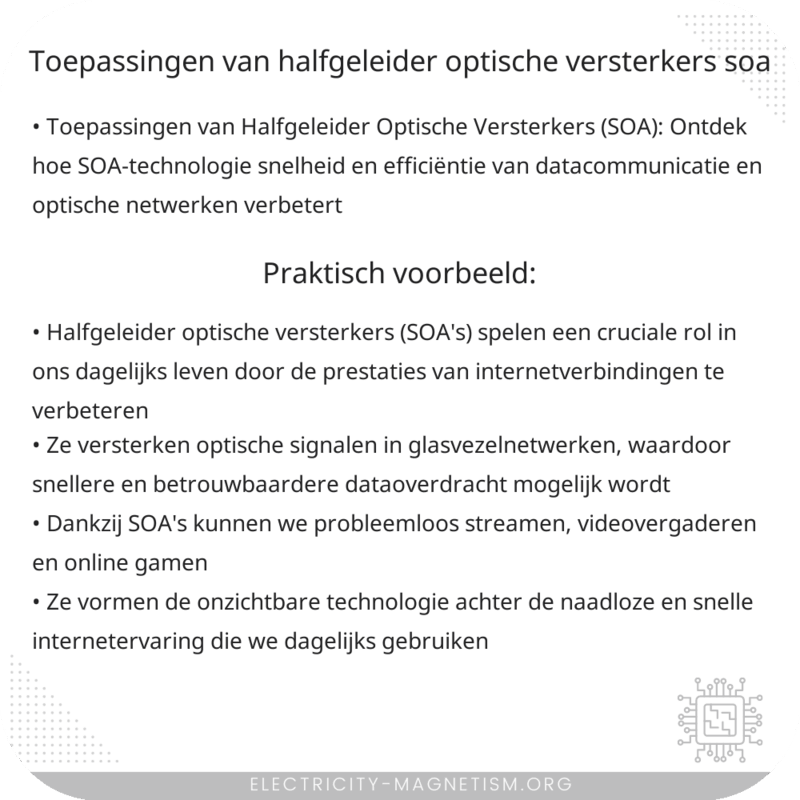 Toepassingen van Halfgeleider Optische Versterkers (SOA)