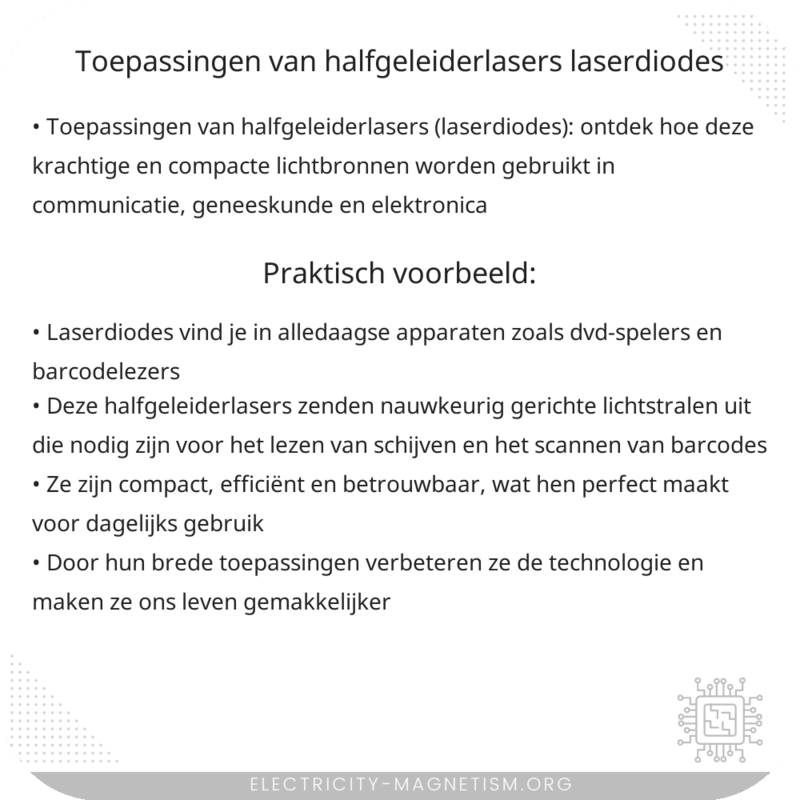 Toepassingen van Halfgeleiderlasers (Laserdiodes)