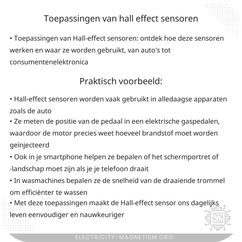 Toepassingen van Hall-effect sensoren